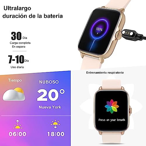A-TGTGA Relógio inteligente feminino (discagem/recebimento de chamadas, mais de 150 rostos) smartwat