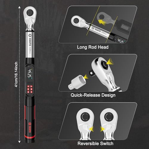 Image of VANPO 3 /8 Digital Angle Torque Wrench 2.2-44.2 Ft.lb, ±2% Accuracy