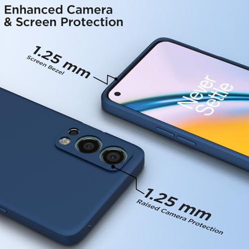 Image of Outlouders Back Cover for Oneplus Nord 2 5G | Camera Protection | Durable Soft Matte Silicone Bumper Case (Blue)