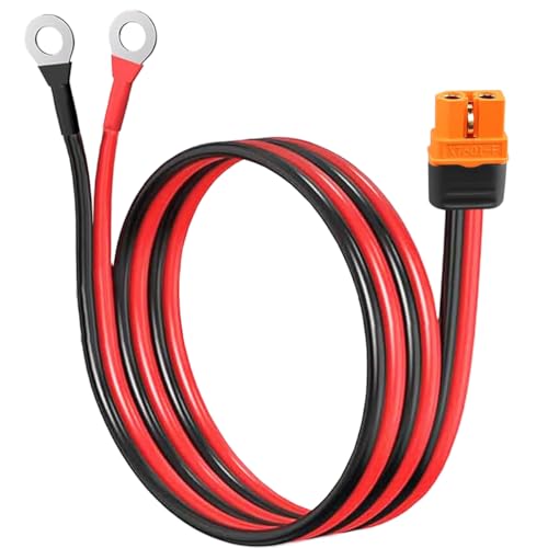 Xiatiaosann XT60I から O リング ターミナル ケーブル、10AWG XT60i メス プラグから O リング ターミナル コネクタ 電源延長ケーブル、バランス チャージャー FPV ドローン リチウム バッテリー用 (1.5M)