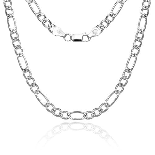 925 Sterling Silver 10 Inch X 5.0 mm Figaro Chain Anklet Italian - Anklet for Women