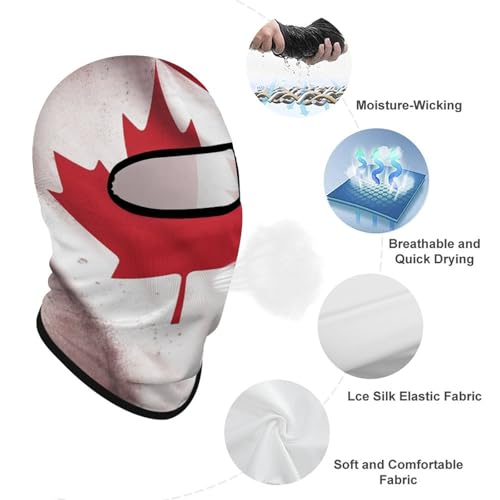 Máscara facial de balaclava con bandera canadiense para hombre y mujer, protección solar, transpirable, cubre todo el rostro y cuello para senderismo, ciclismo, correr y conducción miniatura 3