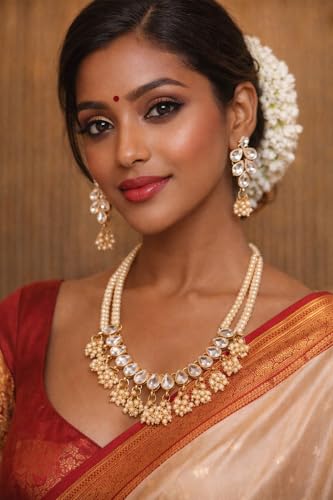 Image of Touchstone Indian Colorful Delicate Desire Traditional Exclusive Designer Jewellery Pendant Sets for Women