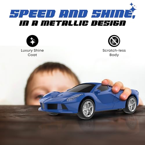 Image of SEEDO Rechargeable Remote Control Racer Car High Speed Racing Sports Car with LED Headlights, High Gloss Anti Scratch 1: 24 Scale Fast RC Vehicle Toy for Kids 8+ Years (Pack of 1, Blue)