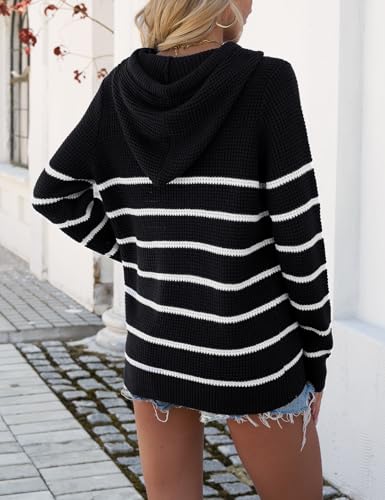Image of CiCiBird Women's Fall Hoodies Sweater V Neck Waffle Knit Top with Pocket | Loose Fit, V Neck Button, Adjustable Drawstring, Long Sleeve, Kangaroo Pocket, Weekend Errands, Daily Wear, Work Casual