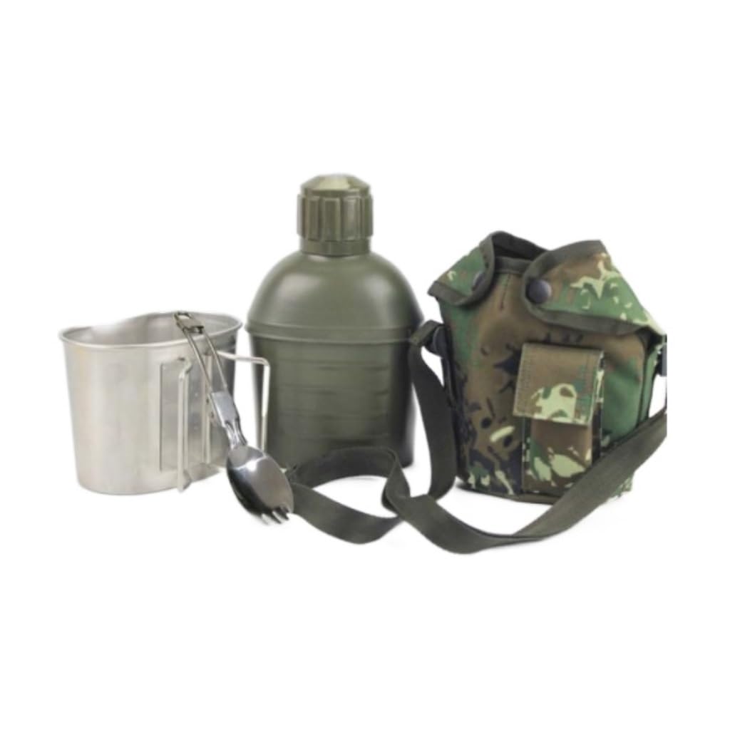 Bouteille d'eau Bouilloire de Camping Bouilloire extérieure Bouilloire de pêche Portable adaptée à la randonnée randonnée Bouteille d'eau en Acier Inoxydable Gourde