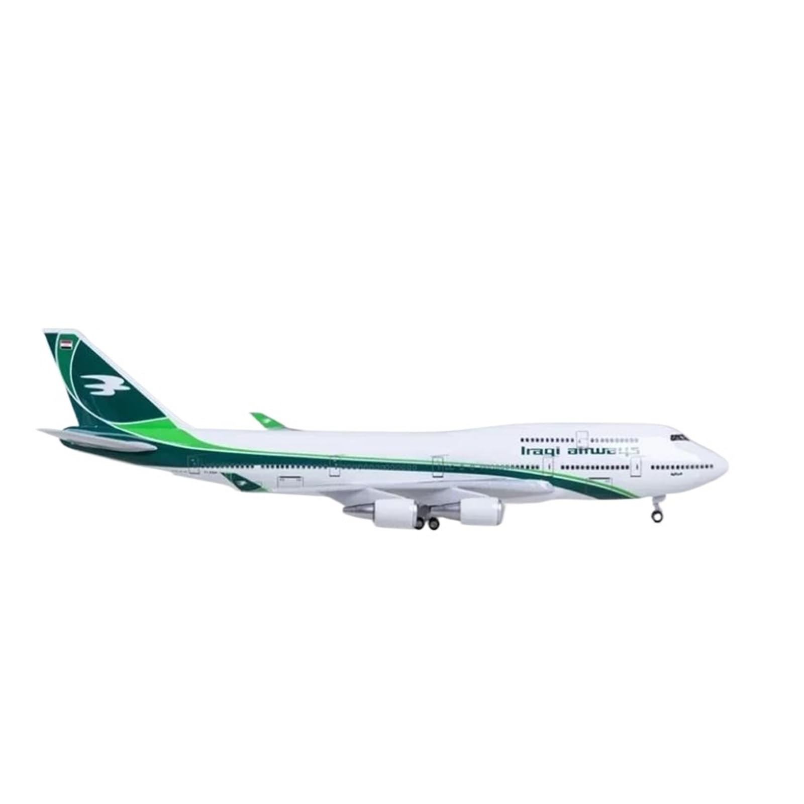 Odlewane zabawki samolotowe w skali 1/150 dla 747 IRAQI Airways Model odlewu samolotu Żywiczny samolot samolot ze światłem i kołami Kolekcja Wyświetlacz do zbierania i wyświetlania (bez światła)