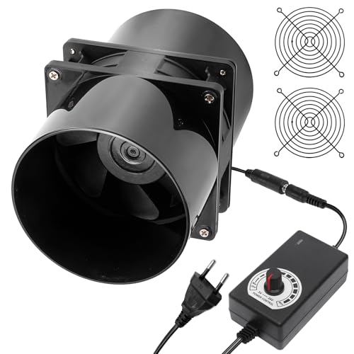 GOMETY Ventilateur Extracteur d'air 100mm en Ligne, Ventilation Extracteur Air avec Variateur Puissant, Silencieux, Efficace Ventilation Cave Humide, Garages,...