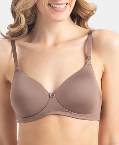 Image of Jockey 1819 Women Wirefree Padded Microfiber Elastane Stretch Full Coverage T-Shirt Bra with Magic Under Cup