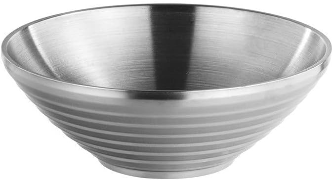 Stainless Steel Shaving Bowl, Double Layer Non-Slip Design, Premium Japanese Style Large Capacity Bowl for Wet Shaving(20cm sliver)