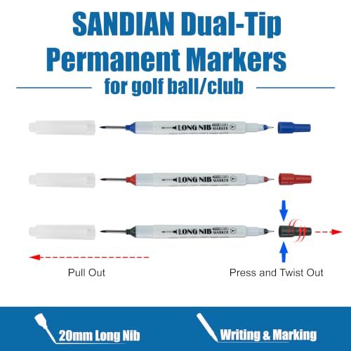 SANDIAN 6 Pack Dual-Tip Markers