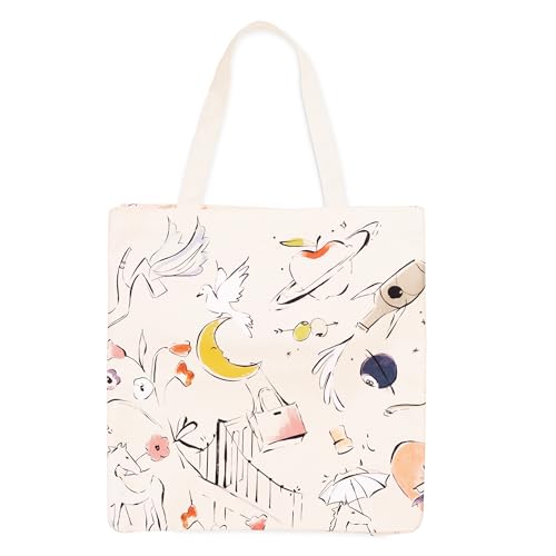 kate spade new york Sacola de lona para mulheres, linda bolsa para trabalho ou professor, bolsa de praia de lona, bolsa de livro com bolso (sonho de Nova York)