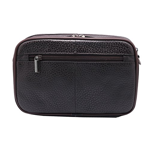 image for Vidlea Mens Handbag Cowhide Leather Messenger Bag Organizer Checkbook 