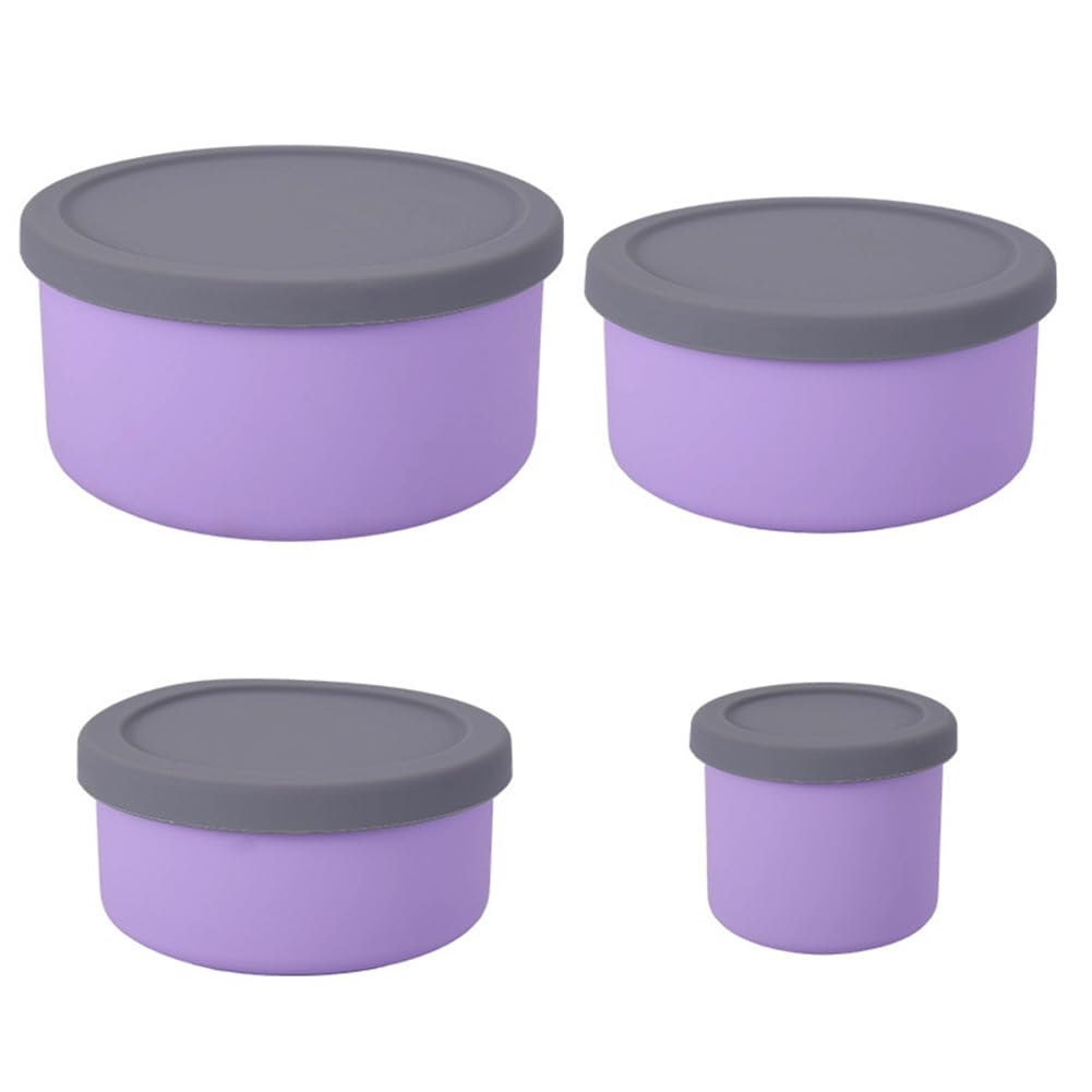 CTRLZS Silicone Food Storage Containers with Lids Leak Proof Space Saving Reusable Meal Prep Airtight Containers for Kitchen A