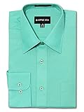 G-Style USA Men's Regular Fit Long Sleeve Solid Color Dress Shirts - Aqua - X-Large - 34-35