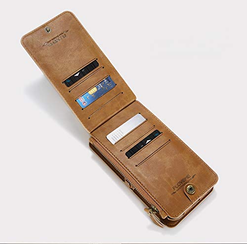 Capa Capinha Floveme Luxo Couro Legítimo Carteira Leather Wallet Luxuosa Marrom Iphone XR com Tela d
