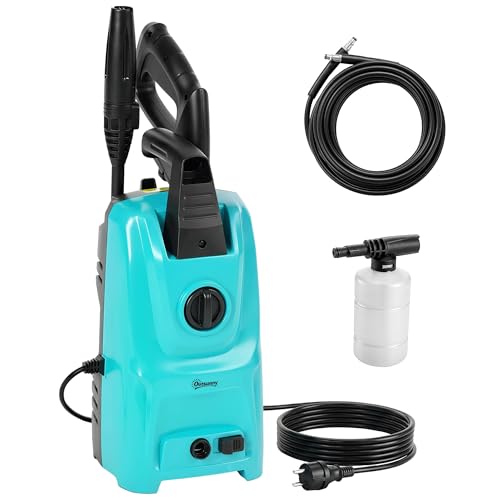 Outsunny Idropulitrice ad Alta Pressione 1500W, 120 Bar, Portata...