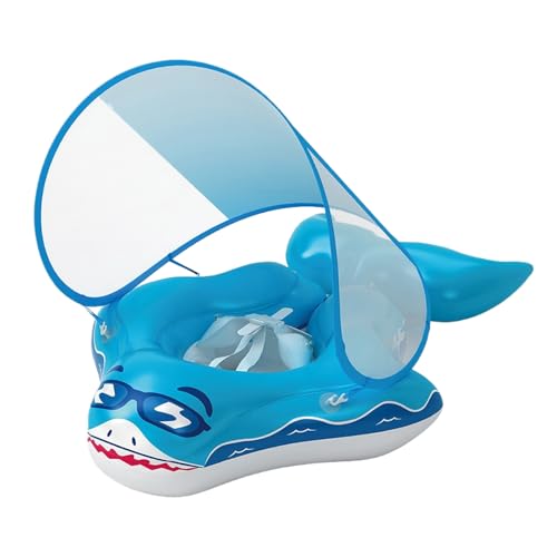 Flotador para niños | Flotador de natación apto para pieles sensibles - Anillo plegable con sombra y protección UV Juguetes para niños Natación al aire libre Playa Jardín