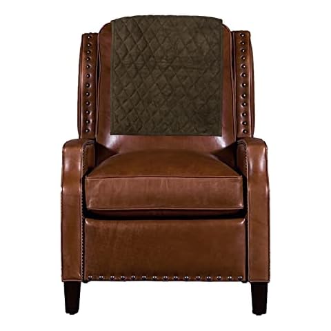 Ganloz Suede Leather Recliner Chair Headrest Cover for Home & Office - Sofa, Love Seat, Furniture Protector, Slipcover Theater Seat Cover, 18x26 Inches - Olive Green Pack of 2 Cover
