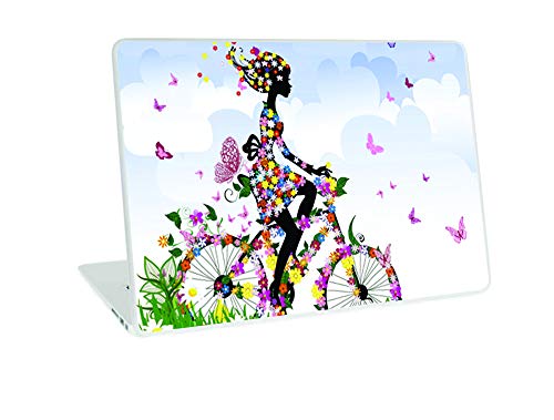 Image of Galaxsia Butterfly Happy Girl Vinyl Laptop Skin /Sticker /Cover /Decal Compatible for Any 14 Inches Laptop (Hp /Dell /Sony /Acer /Lenovo /Asus. Etc) Or Notebook.