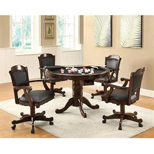 Coasterhomefurnishingsturk5pieceroundgametablediningsettobaccoblack Urban Country Home Decor Coaster home furnishings turk 5 piece round game table dining set tobacco black urban country home decor