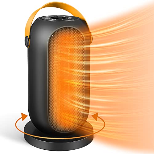 Portable Electric Space Heater,1200W Ceramic Heater with Fast Heat with Overheat Protection &Tip-Over Protection,Safe & Quiet for Office and Bedroom.
