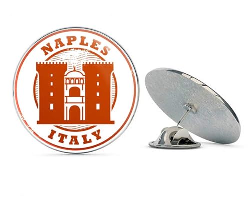 Naples Italy Round Metal 0.75" Lapel Pin Hat Shirt Pin Tie Tack Pinback2
