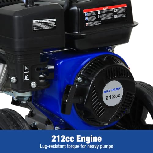 Image of BILT HARD 3500 PSI 2.6 GPM Gas Pressure Washer, 212cc 4-Stroke OHV Engine, Heavy-Duty Power Washer with Spray Gun & Wand, 5 Quick-Connect Nozzle Tips and 30 Ft Steel Braided Hose