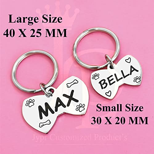 Image of Jypr Customized Product's Pet Id Tag Personalize Black Engraved Name Collar Tag For Your Loving Pet Dog, Cat, Puppy, Horse (Bow Tie Shape 2 Mm Thick)