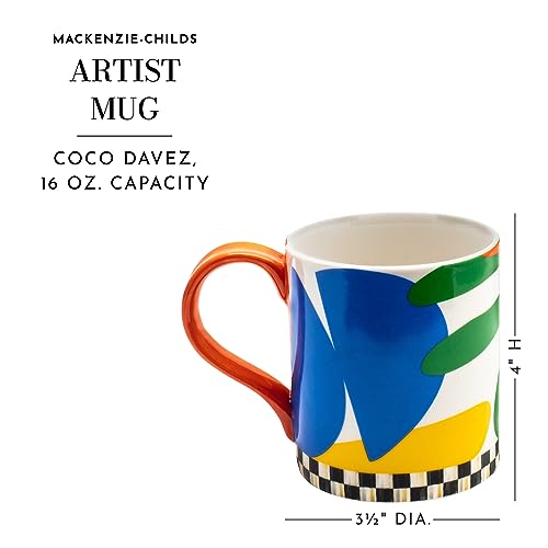 Taza decorativa de cerámica con asa MacKenzie-Childs Coco Davez miniatura 4