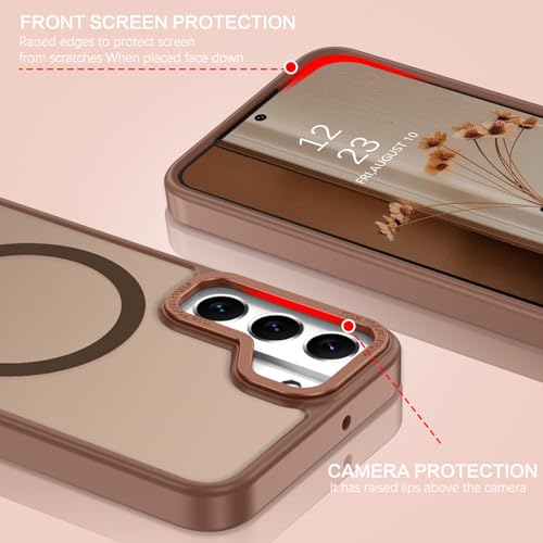 Image of BENTOBEN for Samsung Galaxy S22 Case, Galaxy S22 Magnetic Case [Compatible with MagSafe] Translucent Matte Slim Shockproof Women Men Protective Case Cover for Samsung Galaxy S22 6.1 inch, Desert Titanium