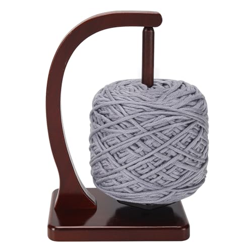 Image of Yarn Holder for Crocheting and Knitting - Magnetic Wooden Yarn Holder Spinner, Ideal for Crochet Accessories, Knitting Accessories, Cool Gifts for Crocheters and Knitting Lovers （Burgundy）
