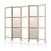 Produktbild decomonkey Paravent Raumteiler Trennwand Raumtrenner Wandschirme weiß Spanische Wand Deutsche Vlies Leinwand Edler Sichtschutz 225x171 cm 5 TEILIGE Ideal für Wohnung Wohnzimmer Badmöbel