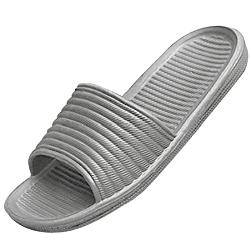 Qianle Mens Anti-Slip House Sandal Bath Slipper Indoor Floor Slipper Gray 44 US9.5
