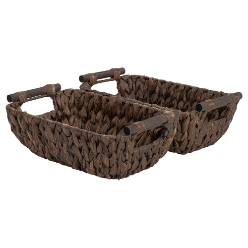 Storageworks Small Wicker Basket, Organizer Baskets for Shelves, Wicker Baskets for Storage, Decorative Storage Toilet Paper Basket, Vintage Home Decor, Water Hyacinth