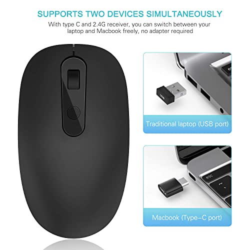 Type-C-Wireless-Mouse-24G-USB-C-Optical-Silent-Mouse-Dual-Mode-Ergonomic-Mouse-with-Nano-USB-and-Type-C-Receiver-Compatible-with-Notebook-Computer-Laptop-MacBook-and-All-Type-C-Device-Black