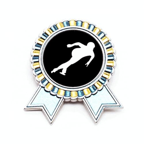 Pin's patinage artistique noir en métal taille M sur votre veste de sport