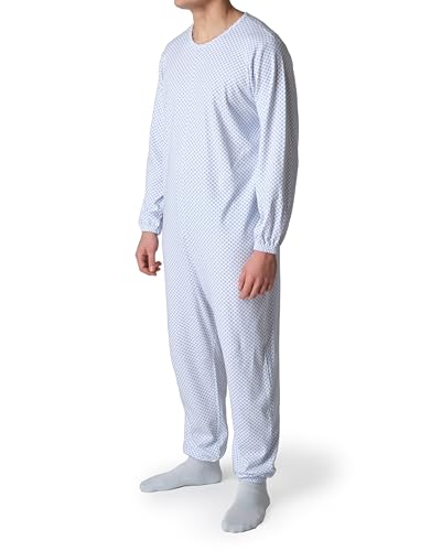 Pijama sanitario de invierno para el cuidado en casa de ancianos con cremallera en la espalda 2