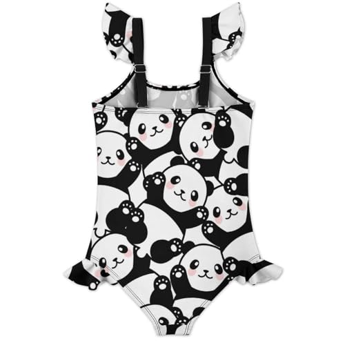 Image of Girls One Piece Swimsuit Lovely Cute Animals Ruffles Swimwear Bathing Suits 3-12 Years