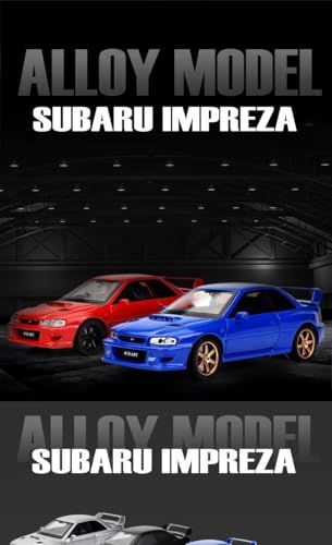 Image of 1 /32 Subaru Impreza WRX STI Diecast Model Car Pull Back Toy with Sound & Light Collectible Car for Kids Boys Girls & Adults (Red)