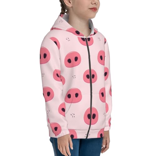 Pig Noses Kid Hoodies Boys Zip Up Sweatshirts Girls Pullover with Pocket4
