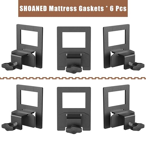 6 Stück Matratzenhalter für Bettrahmen rutschfeste Matratzendichtungen,Matratzenstopp für Metall-Bettgestell Einfache Boxspringbett Antirutschmatte,Matratzenstopper, Matratzenverbinder, Schwarz