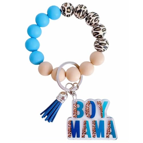 Jgrprlq Boy Mom Gift Boy Mom Keychain Wristlet for New Mom Mama Birthday Gifts