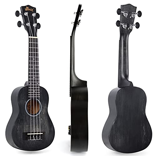 WINZZ HAND RUBBED Series – 21 Inches Soprano Ukulele Vintage Hawaiian Uke with Online Lessons, Bag, Tuner, Strap, Extra Strings, Fingerboard Sticker, Black - Les Beatles, Paul McCartney, John Lennon, RIngo Starr, George Harrison WINZZ HAND RUBBED Series - 21 Inches Soprano Ukulele Vintage Hawaiian Uke with Online Lessons, Bag, Tuner, Strap, Extra Strings, Fingerboard Sticker, Black – Image 5