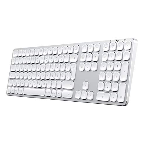 SATECHI Tastiera Bluetooth in Alluminio con Tastierino Numerico - Compatibile con iMac PRO/iMac, 2018 Mac Mini, 2019 MacBook PRO, 2018 MacBook Air, 2019 iPad/2018 iPad PRO (Tedesco, Argento)