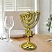 3 Arches USA 7 Branch Star of David Menorah Candle Holder - Gold-Silver Plated Jewish Ornament for Shabbat, Hanukkah & Tabernacle - Home Decor (Gold)