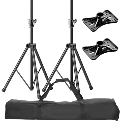 EMART PA Speaker Stands Pair with Carrying Bag, Adjustable Height 39-77in