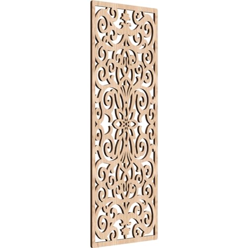 Image of Buel Decorative Pierced Fretwork Wood Wall Panels, 13 3 /8 inchW x 34 3 /8 inchH x 3 /8 inchT, Red Oak