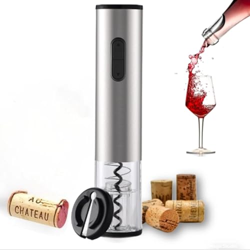 Vinventure Electric Wine Opener for Wine Lover Automatic Wine Bottle Opener Battery Operated with Foil Cutter Electric Corkscrew Wine Opener Christmas Gift Stainless Steel
