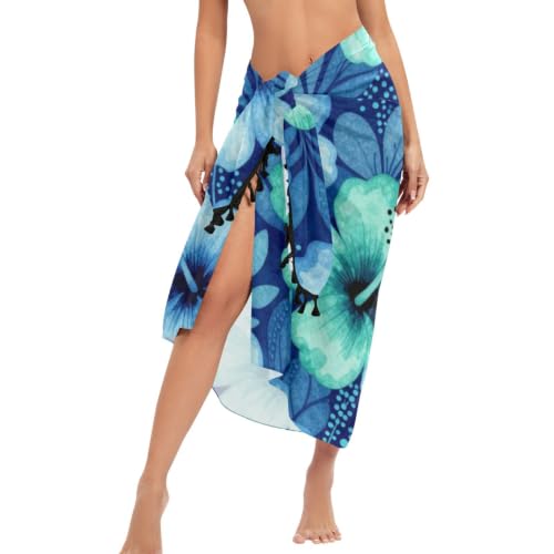 Traje de baño Hello azul de tejido suave y falda reductora para silueta estilizada